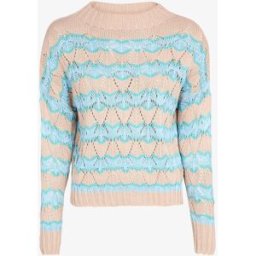 stand-prive.com Pull en maille à rayures stylisées et col montant - Rose rose 36/38 female