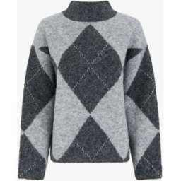 stand-prive.com Pull en laine mélangée à motif losanges - Gris gris 36/38 female