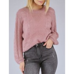 stand-prive.com Pull en maille duveteuse ajourée et irisée - Vieux rose vieux-rose T.U female