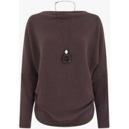 stand-prive.com Pull côtelé à manches chauve-souris et col bénitier - Marron marron 36 female