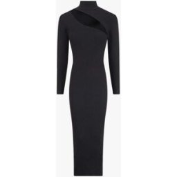 stand-prive.com Robe pull côtelée et moulante à décolleté asymétrique - Noir noir T.U female