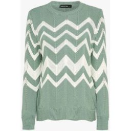 stand-prive.com Pull en maille à motif zig zag - Bleu gris bleu-gris 36/38 female