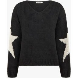 stand-prive.com Pull en maille uni à motifs étoiles - Noir noir 36/38 female