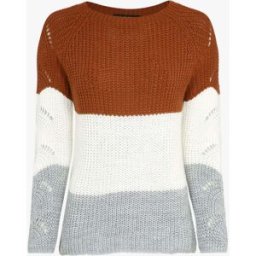 stand-prive.com Pull long color block en maille - Marron marron 36/38 female