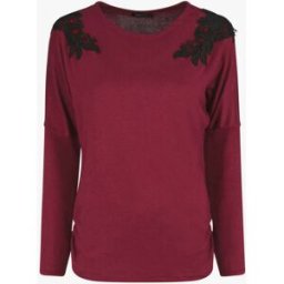 stand-prive.com Pull droit empiècements crochet - Bordeaux bordeaux 36 female