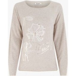 stand-prive.com Pull fin à motif fleurs et message - Beige beige 36 female