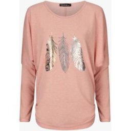 stand-prive.com Pull ample à motif plumes irisées - Rose rose 36/38 female
