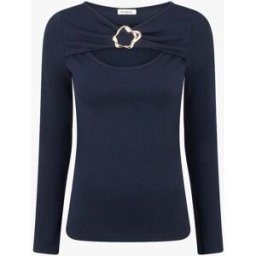 stand-prive.com Pull fin à col rond ajouré à boucle - Marine marine 36 female