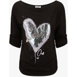 stand-prive.com Pull à coeur irisé et sequins - Noir noir 36 female