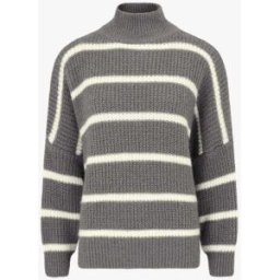 stand-prive.com Pull duveteux rayé et col montant - Gris foncé gris-fonce T.U female