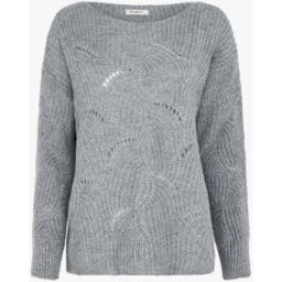 stand-prive.com Pull uni à détail ajouré - Gris gris 36/38 female