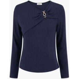 stand-prive.com Pull fin et droit col rond froncé avec bijou - Marine marine 36 female
