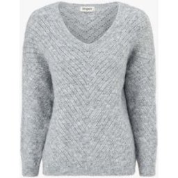stand-prive.com Pull coupe ample en laine mélangée à col V - Gris gris 36/38 female