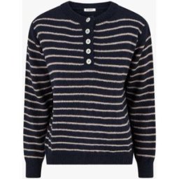 stand-prive.com Pull rayé ample col boutonné - Marine marine 36/38 female