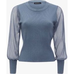 stand-prive.com Pull à manches accordéon transparentes - Gris gris 36/38 female