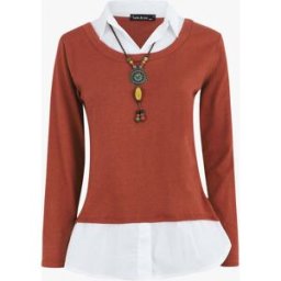 stand-prive.com Pull à chemise superposée - Terre de sienne terre-de-sienne 36/38 female