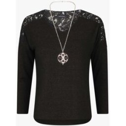 stand-prive.com Pull droit à épaules en dentelle - Noir noir 36 female