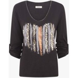 stand-prive.com Pull fin à flocage coeur et strass - Noir noir 36 female