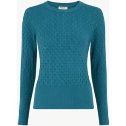 stand-prive.com Pull ajusté en maille texturée à col rond - Bleu canard bleu-canard 36/38 female