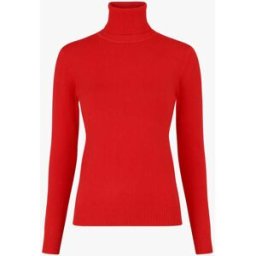 stand-prive.com Pull fin uni col roulé - Rouge rouge T.U female