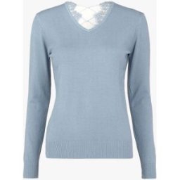 stand-prive.com Pull à dos en V ouvert en crochet stylisé ajouré - Bleu bleu 36/38 female