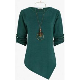 stand-prive.com Pull uni à manches longues retroussables - Vert sapin vert-sapin 36 female