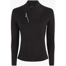 stand-prive.com Pull fin à col V fantaisie zippé - Noir noir 36 female