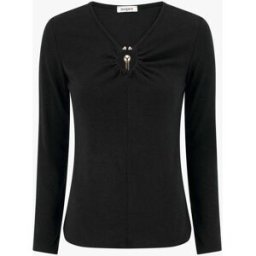 stand-prive.com Pull fin à col V à bijou métal - Noir noir 36 female