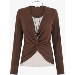 stand-prive.com Pull style cache-coeur effet torsadé - Marron marron 36 female