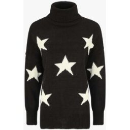 stand-prive.com Pull col roulé à motif étoiles - Noir noir 36/38 female