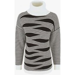 stand-prive.com Pull col roulé à imprimé graphique - Blanc blanc 36/38 female