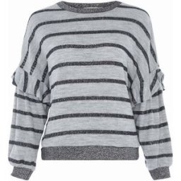stand-prive.com Pull effet sweat rayé à volants - Gris gris 36/38 female