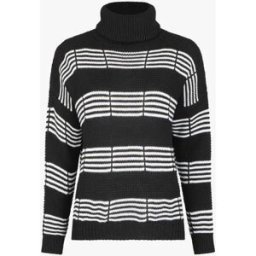 stand-prive.com Pull à col roulé et rayures stylisées - Noir noir 36/38 female