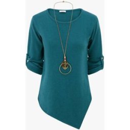 stand-prive.com Pull uni à manches longues retroussables - Bleu canard bleu-canard 36 female