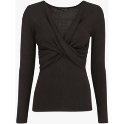 stand-prive.com Pull fin à encolure cache-coeur effet drapé - Noir noir 36/38 female