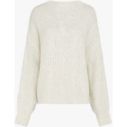 stand-prive.com Pull uni en maille à détail irisé - Écru ecru T.U female