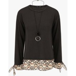 stand-prive.com Pull fin bi-matière à imprimé fantaisie - Noir noir 36 female