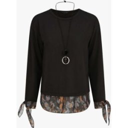 stand-prive.com Pull fin bi-matière à imprimé fleuri - Noir noir 36 female
