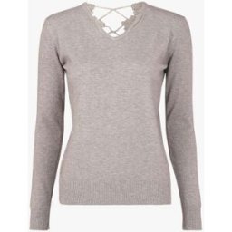 stand-prive.com Pull à dos en V ouvert en crochet stylisé ajouré - Gris chiné gris-chine 36/38 female