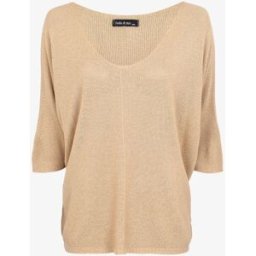 stand-prive.com Pull loose en maille fine à manches 3/4 - Beige beige 36/38 female