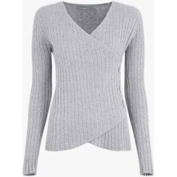 stand-prive.com Pull uni côtelé croisé - Gris gris T.U female