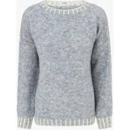 stand-prive.com Pull en laine mélangée à bords contrastant - Gris gris 36/38 female