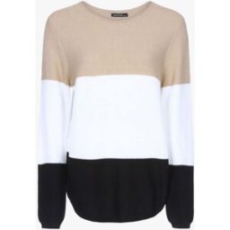 stand-prive.com Pull en maille tricolore - camel/écru/noir camel-ecru-noir 36/38 female