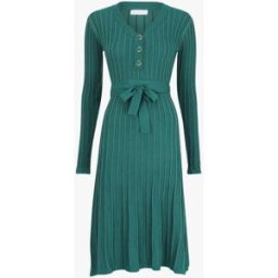 stand-prive.com Robe pull côtelée coupe patineuse - Vert sapin vert-sapin T.U female