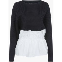 stand-prive.com Pull bi matière à bord volanté - noir noir 36/38 female