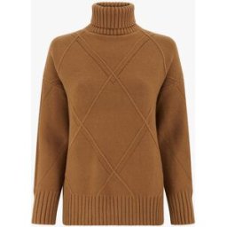 stand-prive.com Pull ample à col roulé en maille quadrillée - Camel camel 36/38 female