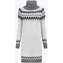 stand-prive.com Robe pull à col roulé et motifs géométriques - Gris clair gris-clair 36/38 female