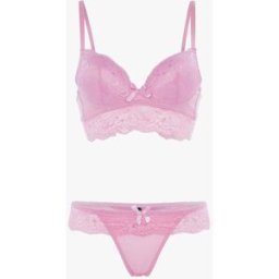 stand-prive.com Ensemble soutien gorge bustier en dentelle et string - rose rose 100C/42 female