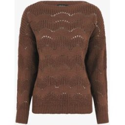 stand-prive.com Pull droit uni en maille ajourée - Marron marron 36/38 female
