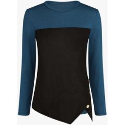 stand-prive.com Pull droit bicolore à bords asymétrique - Bleu canard bleu-canard 36 female